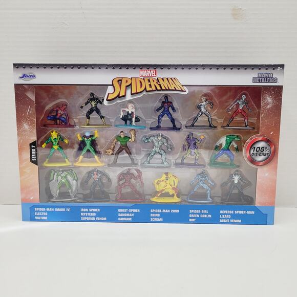 Nano MetalFigs Marvel SpiderMan Series 7 Jada Toys Die-Cast Figures 18 count NEW - Picture 1 of 11